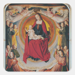 Coronatie van de Maagd, centraal paneel Vierkante Sticker
