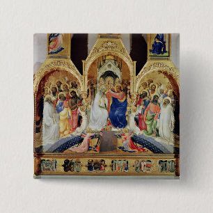 Coronatie van de Maagd Vierkante Button 5,1 Cm