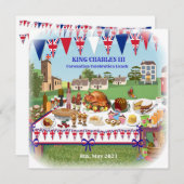 Coronation Celebration Lunch Invitation Kaart (Voorkant / Achterkant)