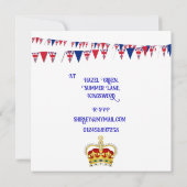 Coronation Celebration Lunch Invitation Kaart (Achterkant)