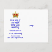 Coronation Celebration Lunch Invitation Uitnodiging Briefkaart (Achterkant)