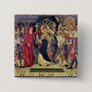 Coronation of Pope Celestine V in August 1294 Vierkante Button 5,1 Cm