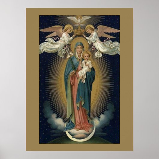Coronation Virgin Mary met Angels Poster (Voorkant)