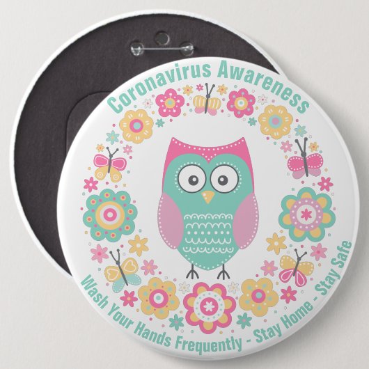 Coronavirus Awareness Round Button (Voorkant /achterkant)