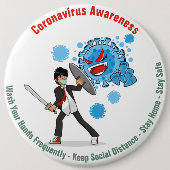 Coronavirus Awareness Round Button (Voorkant)