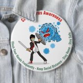 Coronavirus Awareness Round Button (In situ)