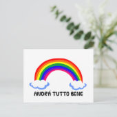 coronavirus hope rainbow virus andra tutto be co briefkaart (Staand voorkant)