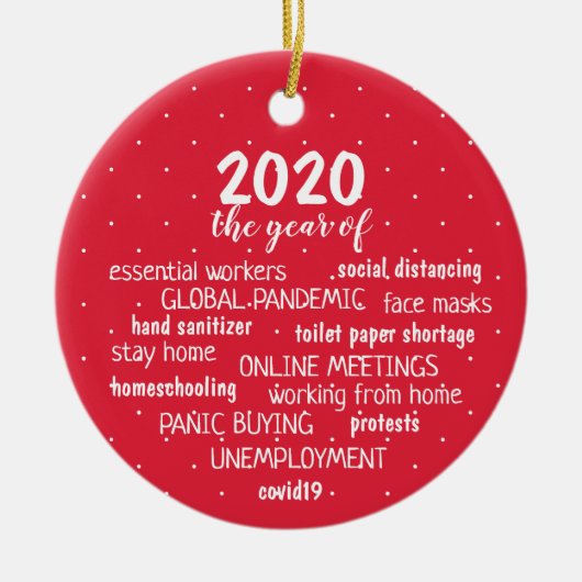 Coronavirus jaar keramisch ornament (Voorkant)