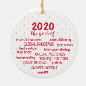 Coronavirus jaar keramisch ornament (Achterkant)