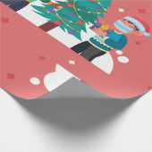 coronavirus kerstboom cadeaupapier (Hoek)