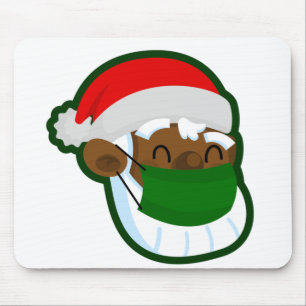 coronavirus kerstmis zwarte santa muismat