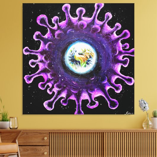 Coronavirus pandemie canvas afdruk (Insitu (Woonkamer))