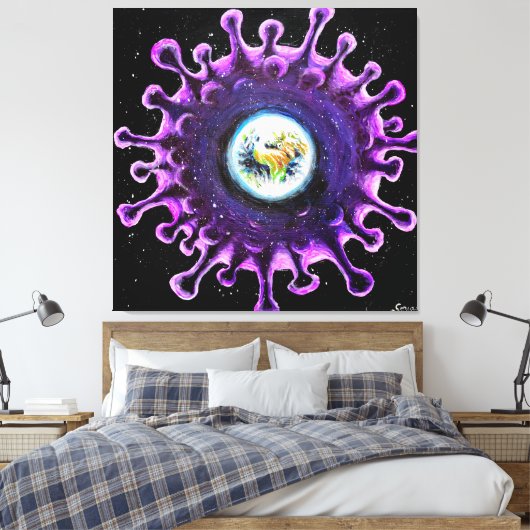 Coronavirus pandemie canvas afdruk (Insitu (Slaapkamer))
