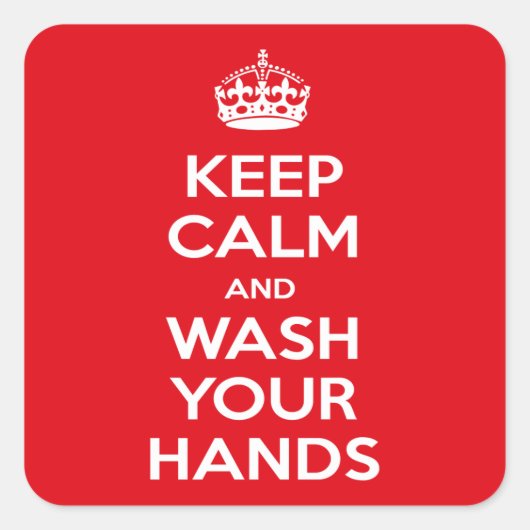 Coronavirus Prevention, Keep Calm Vierkante Sticker (Voorkant)