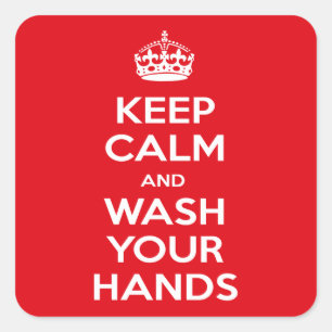 Coronavirus Prevention, Keep Calm Vierkante Sticker