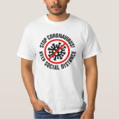 CoronaVirus Social Distancing Custom slogan stoppe T-shirt (Voorkant)