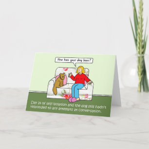 Coronavirus Zelfisolatie Praten met een hond. Kaart