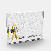 CORONAwareness Marged Grey  Lucite Fotoblokken (Links)