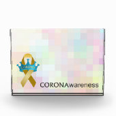 CORONAwareness Rainbow Pixel  Lucite Fotoblokken (Voorkant)