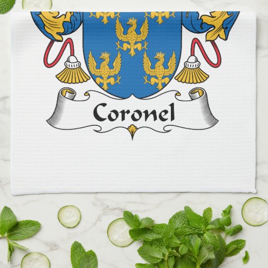 Coronel Family Crest Theedoek (Gevouwen)