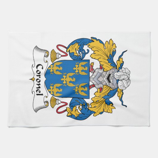 Coronel Family Crest Theedoek (Horizontaal)