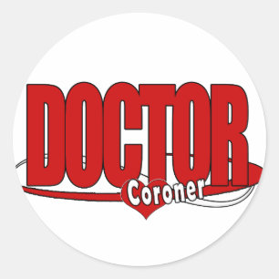 CORONER LOGO BIG RED DOCTOR RONDE STICKER