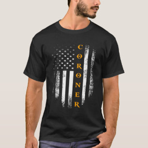 Coroner met Amerikaanse vlag voor politie T-shirt
