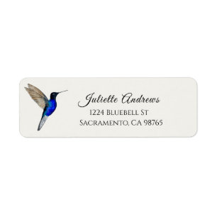 Coronet Hummingbird Retouradreslabel Etiket
