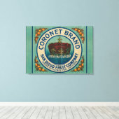 Coronet Lemon LabelChula Vista, CA Canvas Afdruk (Insitu (Houten vloer))