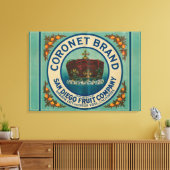 Coronet Lemon LabelChula Vista, CA Canvas Afdruk (Insitu (Woonkamer))