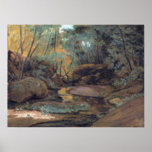 Corot - Civita Castellana Stroom Onder De Bomen Poster