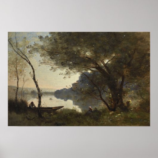 Corot - De Bootman De Mortefontaine Poster (Voorkant)