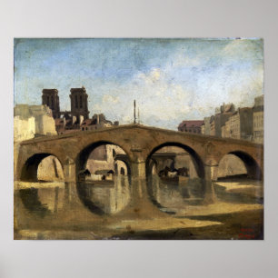 Corot - De Oude Pont Saint-Michel 1823 Poster