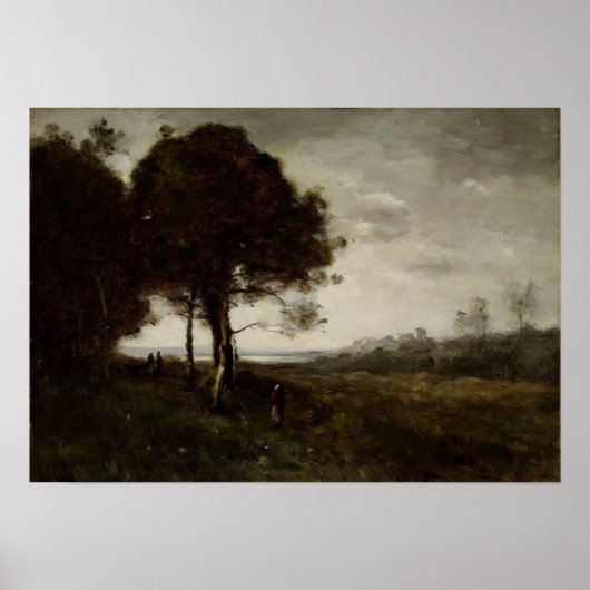 Corot - Landschap 1870 Poster (Voorkant)