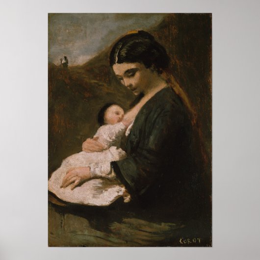 Corot - Moeder en kind Poster (Voorkant)