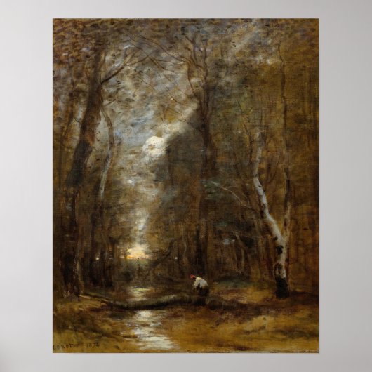 Corot - Onder hout Poster (Voorkant)