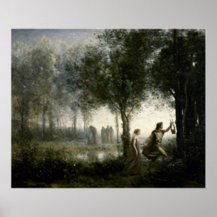 Corot - Orpheus leidt Eurydice uit de onderwereld Poster