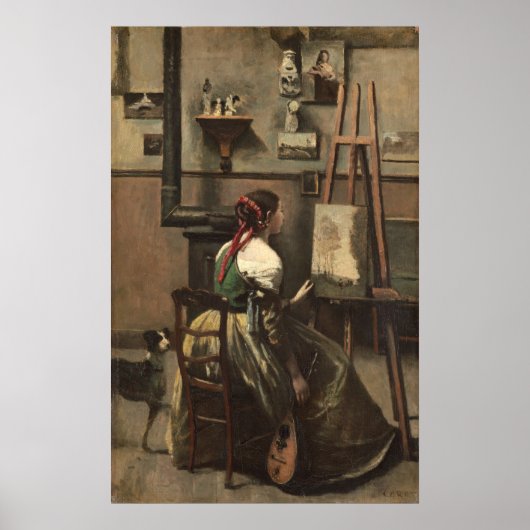 Corot's Studio - Jean-Baptiste - Corot Fine Art Poster (Voorkant)