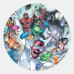 Corp-groep met ringen ronde sticker