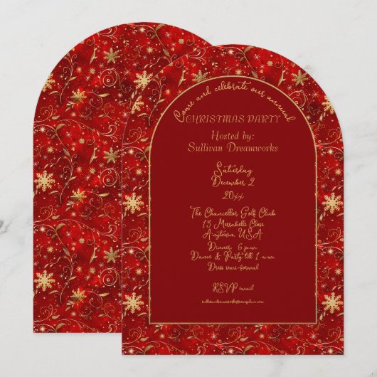 Corporate Annual Christmas Party  Invitation Kaart (Voorkant / Achterkant)