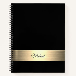 Corporate Black Gold Metal Monogram Notitieboek