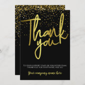 Corporate Black Gold Typografie Bedankt (Voorkant / Achterkant)