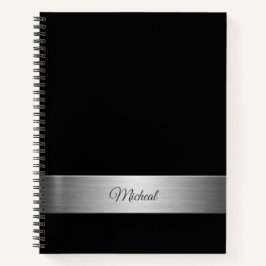 Corporate Black Metallic Accent Monogram Notitieboek