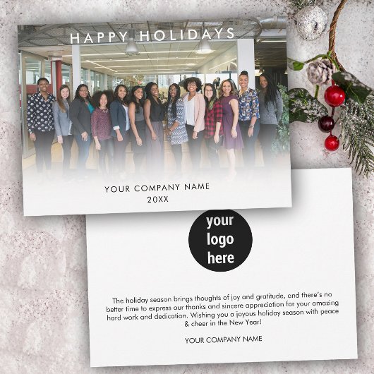 Corporate Business Logo Foto Kerst Kaart