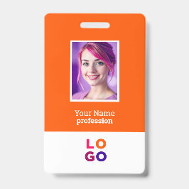 Corporate Business Logo, foto, QR-code, naam-ID Badge