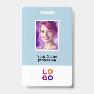 Corporate Business Logo, foto, QR-code, naam-ID Badge