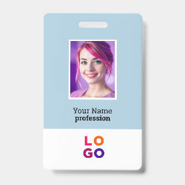 Corporate Business Logo, foto, QR-code, naam-ID Badge