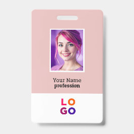 Corporate Business Logo, foto, QR-code, naam-ID Badge