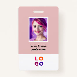 Corporate Business Logo, foto, QR-code, naam-ID Badge
