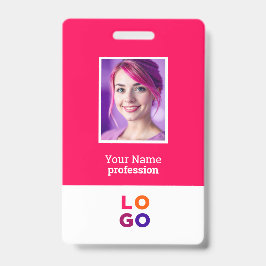 Corporate Business Logo, foto, QR-code, naam-ID Badge